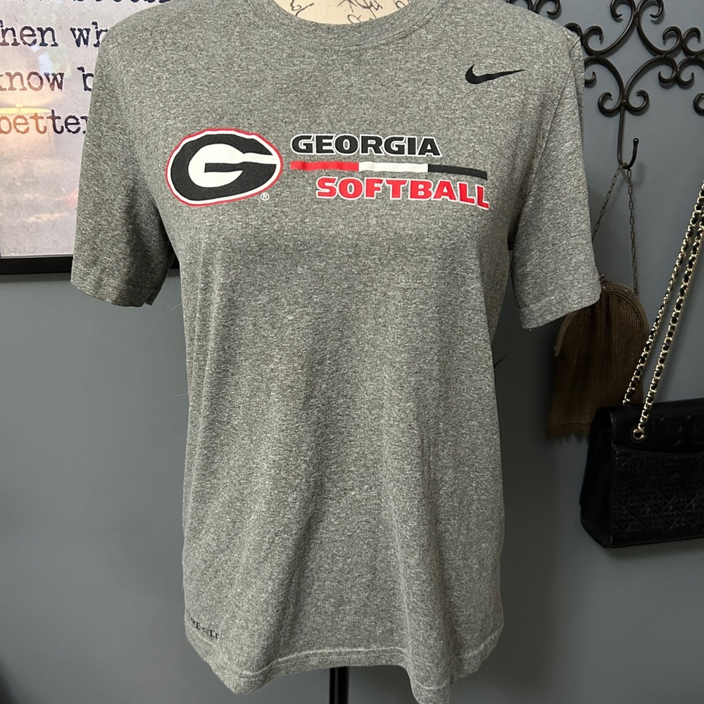 EUC- NIKE Gray Georgia Softball Tee- Women’s Cut- Size Medium